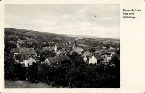 Ak Gernrode Quedlinburg im Harz, Blick vom Osterberg, Ortsansicht