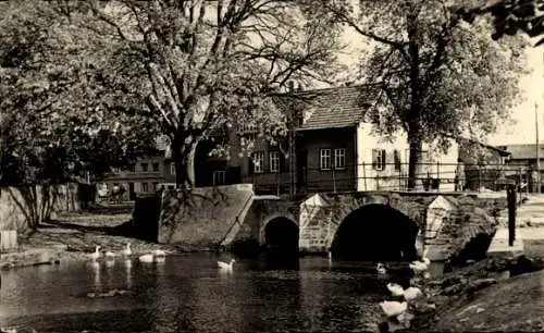 Ak Bad Tennstedt in Thüringen, Glunkerbach, Brücke