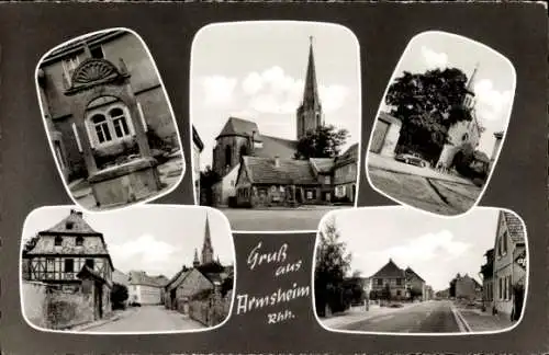 Ak Armsheim in Rheinhessen, Straße, Kirche