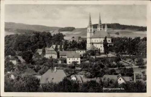 Ak Schirgiswalde in der Lausitz, Teilansicht, Kirche