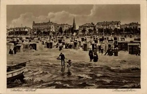 Ak Ostseebad Ahlbeck auf Usedom, Strand