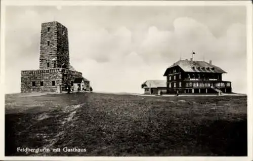 Ak Feldberg im Schwarzwald, Feldbergturm, Gasthaus