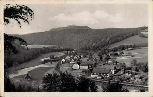 Ak Hennersdorf Augustusburg im Erzgebirge, Panorama, Schloss Augustusburg