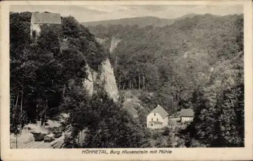 Ak Hönnetal Hemer im Sauerland, Burg Klusenstein, Mühle