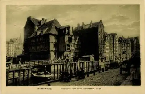 Ak Hamburg, Rückseite vom alten Wandrahm 1886