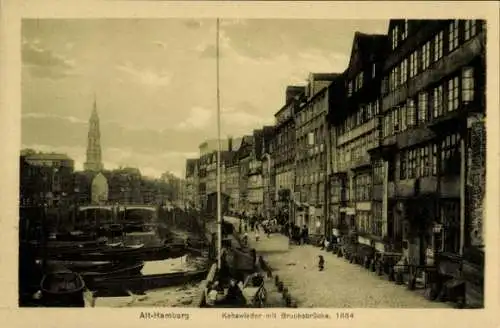 Ak Hamburg Mitte Altstadt, Kehrwieder mit Brooksbrücke, Lachmund