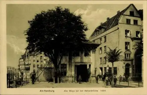 Ak Hamburg Mitte Altstadt, Alte Waage bei der Hohenbrücke, 1884