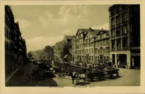 Ak Hamburg Mitte Altstadt, Rödingsmarkt, 1872, Pferdegespann mit Fuhrwerk, Lachmund