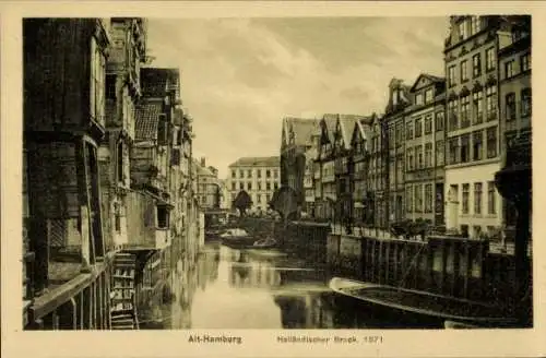 Ak Hamburg Mitte, Holländischer Brook, Wasserpartie