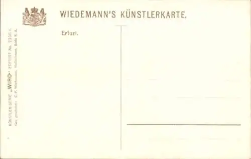 Künstler Ak Erfurt in Thüringen, Totalansicht der Stadt, Dom, Kirche, WIRO Nr 2356 C