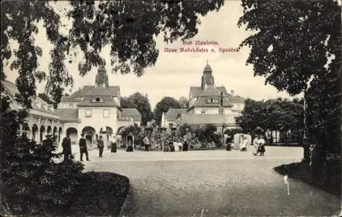 Ak Bad Nauheim im Wetteraukreis Hessen, Neue Badehäuser und Sprudel