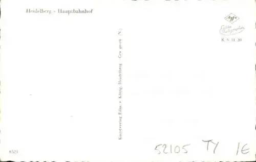 Ak Heidelberg am Neckar, Hauptbahnhof