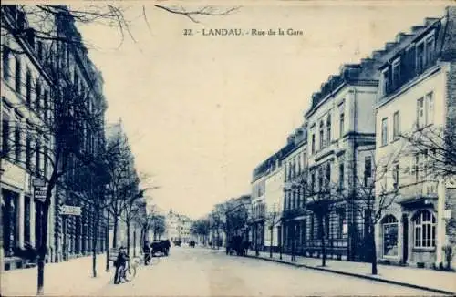 Ak Landau i. d. Pfalz, Rue de la Gare