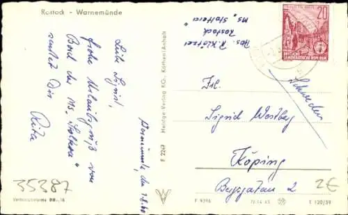 Ak Ostseebad Warnemünde Rostock, Dampfschiff, Strand, Hafen, Leuchtturm