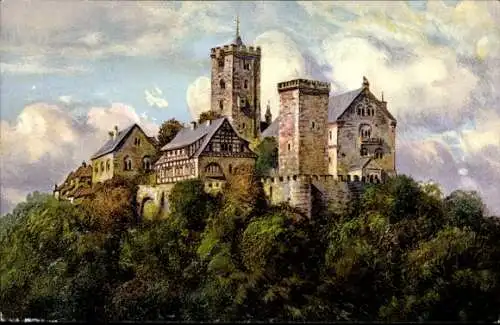 Ak Lutherstadt Eisenach in Thüringen, Wartburg, Blick von Süd-West