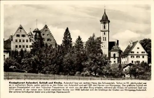 Ak Aulendorf im Schussental Baden Württemberg, Schloss und Kirche