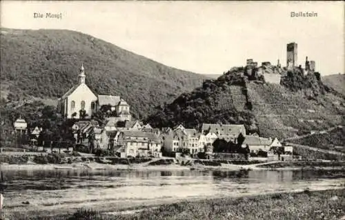 Ak Beilstein an der Mosel, Burgruine und Kirche