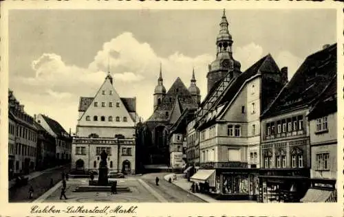 Ak Lutherstadt Eisleben, Marktplatz, Geschäfte