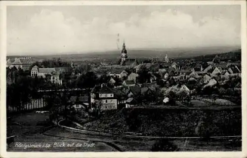 Ak Königsbrück in der Oberlausitz, Panorama, Kirche