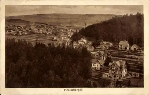 Ak Finsterbergen Friedrichroda Thüringen, Panorama, Wald