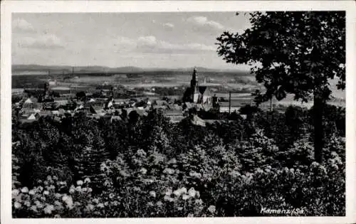 Ak Kamenz Sachsen, Blick über die Bäume auf die Stadt