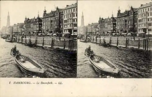 Stereo Ak Hamburg, vue générale du Dovenfleth, Partie am Wasser