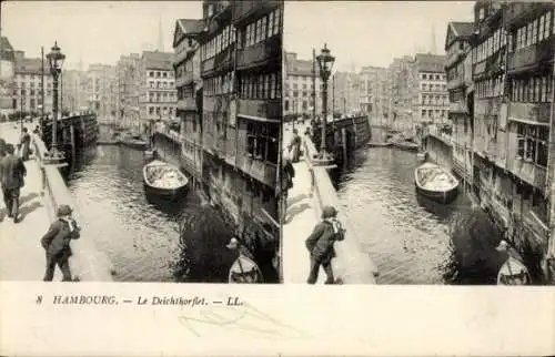 Stereo Ak Hamburg Mitte Altstadt, Deichtorfleet