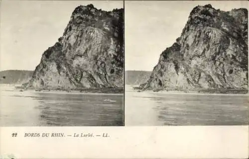 Stereo Ak St. Goarshausen am Rhein, Loreley