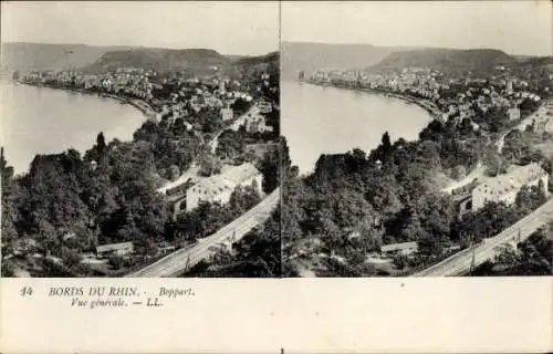 Stereo Ak Boppard am Rhein, Gesamtansicht