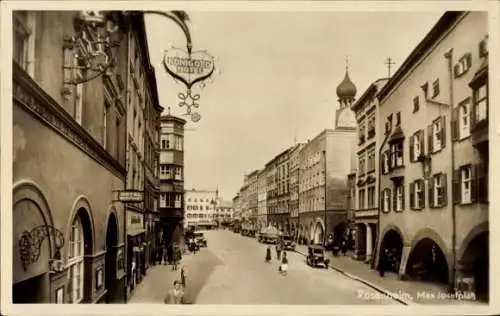 Ak Rosenheim Oberbayern, Max Josef-Platz, König Otto Hotel