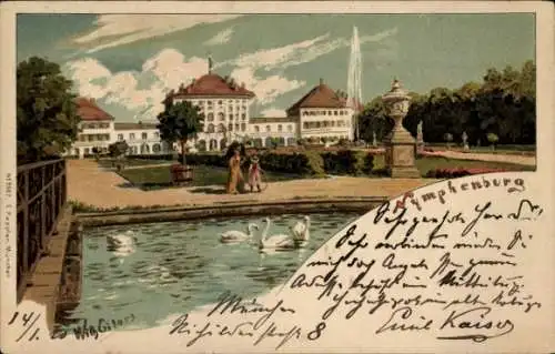 Ak Nymphenburg München Bayern, Königliches Schloss Nymphenburg