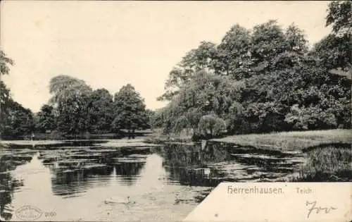 Ak Herrenhausen Hannover in Niedersachsen, Teich