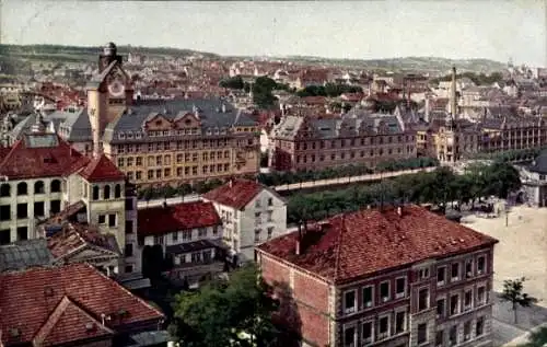 Ak Pforzheim, Blick auf Gymnasium und Friedrichschule