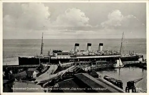 Foto Ak Cuxhaven in Niedersachsen, Cap Arcona am Amerikapier