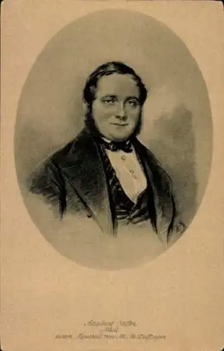 Künstler Ak Daffinger, M.M., Adalbert Stifter, Schriftsteller, Portrait