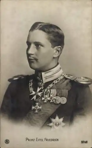 Ak Eitel Friedrich Prinz von Preußen, Portrait, Uniform, Orden