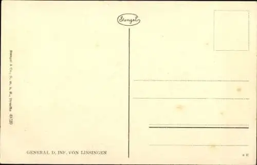 Künstler Ak General der Infanterie von Linsingen, Portrait