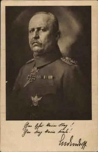 Ak General Erich Ludendorff, Ohne Opfer kein Sieg, Ludendorff Spende, Orden