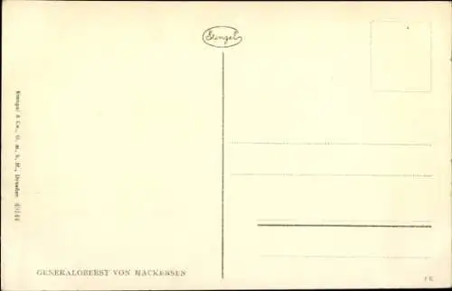 Künstler Ak Generalfeldmarschall August von Mackensen, Portrait