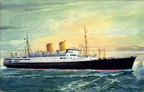 Künstler Ak Passagierschiff MS Berlin, Norddeutscher Lloyd Bremen