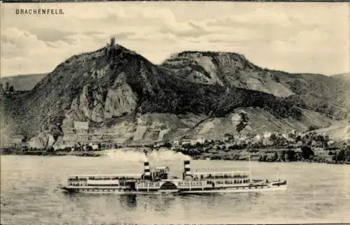 Ak Drachenfels Königswinter, Rheindampfer Auguste V.