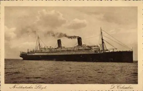 Ak Dampfer Columbus, Norddeutscher Lloyd Bremen