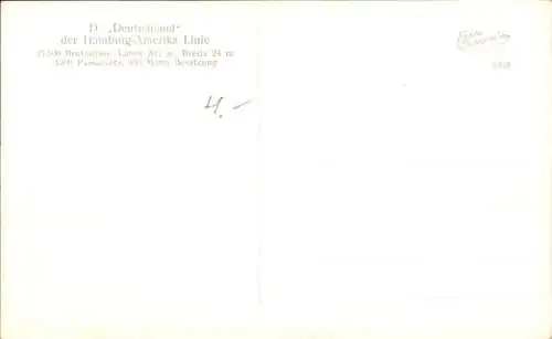 Ak Dampfschiff Deutschland, HAPAG