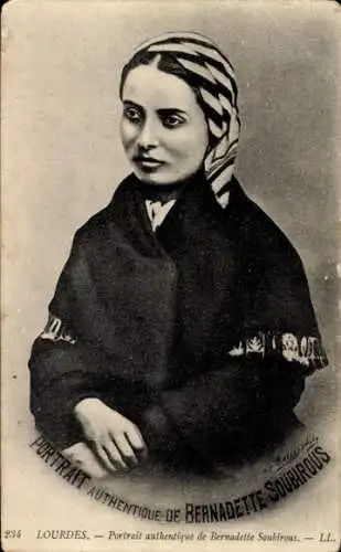 Ak Portrait Authentique de Bernadette Soubirous, Heilige