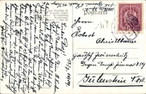 Studentika Künstler Ak Baumbach Gaudeamus Nr. 4, Deutscher Schulverein Nr. 239