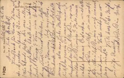 Künstler Ak Frank, J.,  Auf der Hochzeitsreise, Postkutsche