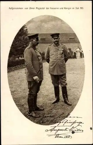 Passepartout Ak Kaiser Wilhelm II., Generalfeldmarschall Paul von Hindenburg, Posen 1915