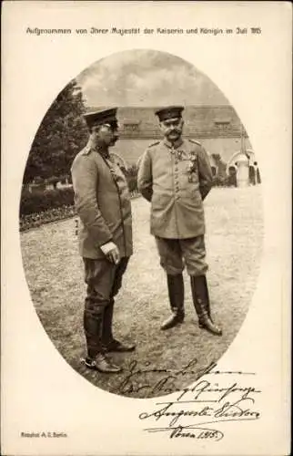 Passepartout Ak Kaiser Wilhelm II., Generalfeldmarschall Paul von Hindenburg, Posen 1915