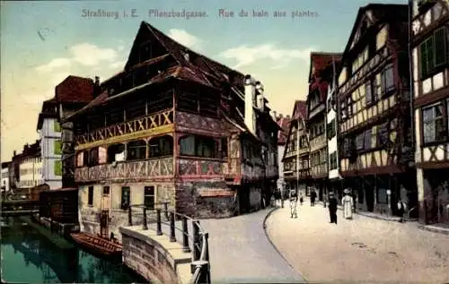 Ak Strasbourg Straßburg Elsass Bas Rhin, Pflanzbadgasse