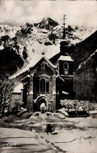 Ak Chamonix Mont Blanc Haute Savoie, Eglise, Brevent